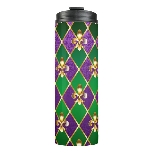 Jewellery Background Mardi Gras Thermal Tumbler (Front)