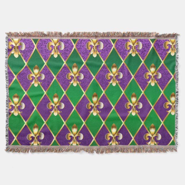 Jewellery Background Mardi Gras Throw Blanket (Front)
