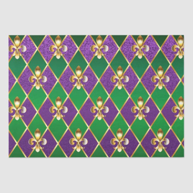 Jewellery Background Mardi Gras Tissue Paper (Front)