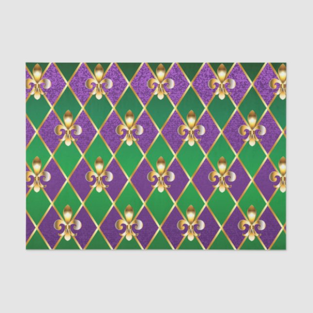 Jewellery Background Mardi Gras Tissue Paper (Front)