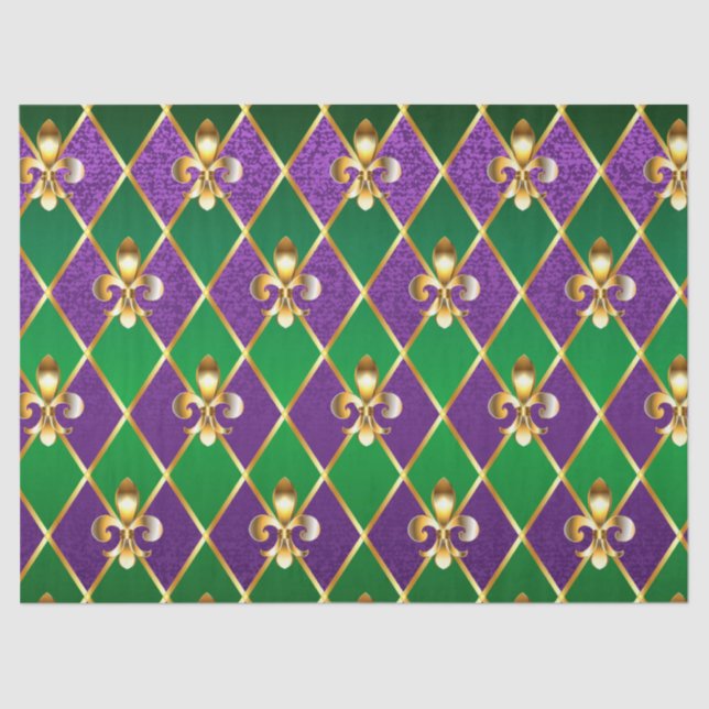 Jewellery Background Mardi Gras Tissue Paper (Front)