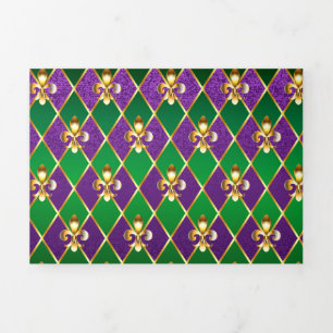 Jewellery Background Mardi Gras Tri-Fold Card