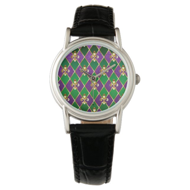 Jewellery Background Mardi Gras Watch (Front)