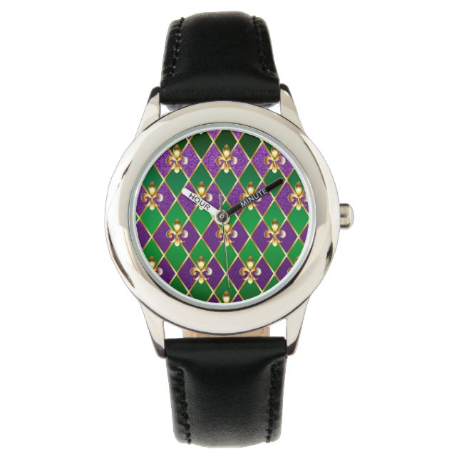 Jewellery Background Mardi Gras Watch (Front)