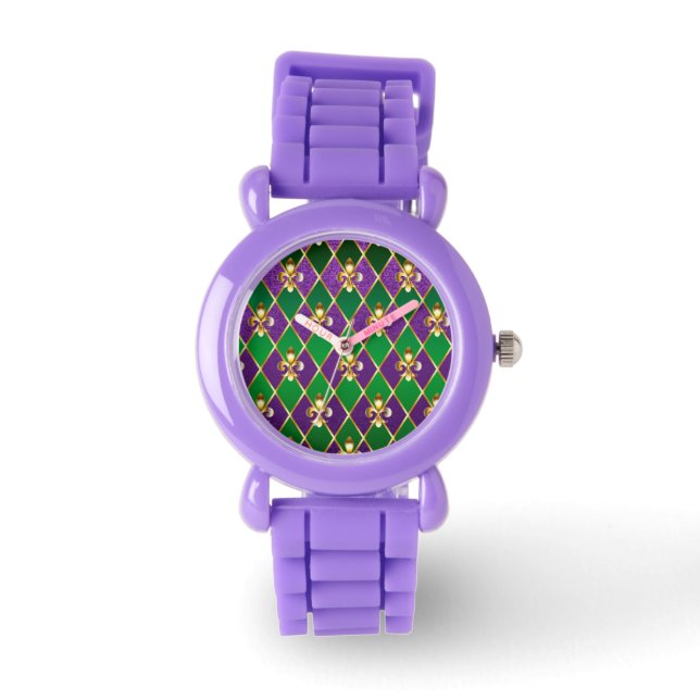 Jewellery Background Mardi Gras Watch (Front)