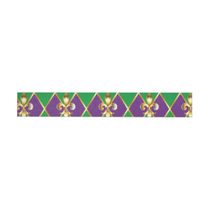 Jewellery Background Mardi Gras Wrap Around Label