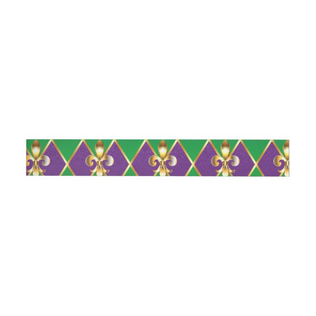 Jewellery Background Mardi Gras Wrap Around Label (Individual)