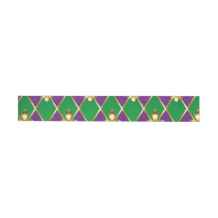 Jewellery Background Mardi Gras Wraparound Address Label