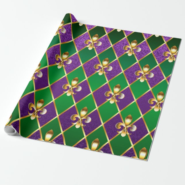 Jewellery Background Mardi Gras Wrapping Paper (Unrolled)