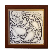 Jewellery Box "Fish Wave" Original Art