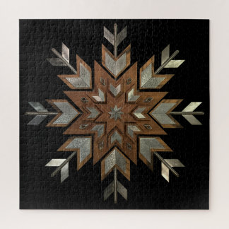 Jewellery box Tigerwood with etched steel Jigsaw Puzzle