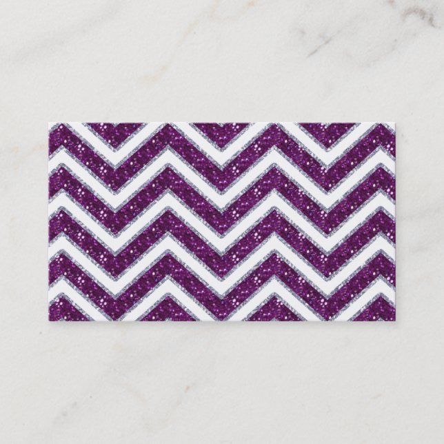 Jewellery Business Card Chevron Sparkle Purple (Front)