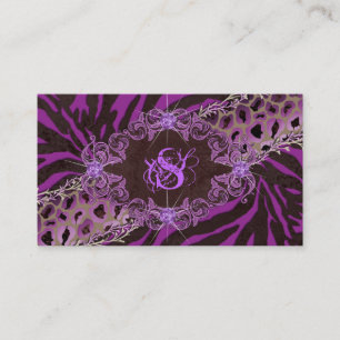 Jewellery Business Card Fashion Zebra Leopard Purp
