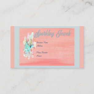 Jewellery Business Card in Peach & Turquoise