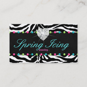 Jewellery Business Card Zebra Spring Dots
