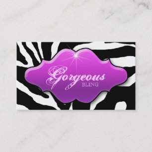 Jewellery Business Cards Animal Zebra Sparkle