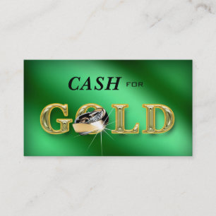 Jewellery Business Cards Cash for Gold Green