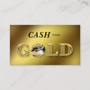 Jewellery Business Cards Cash for Gold Metallic