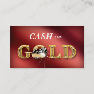 Jewellery Business Cards Cash for Gold Red