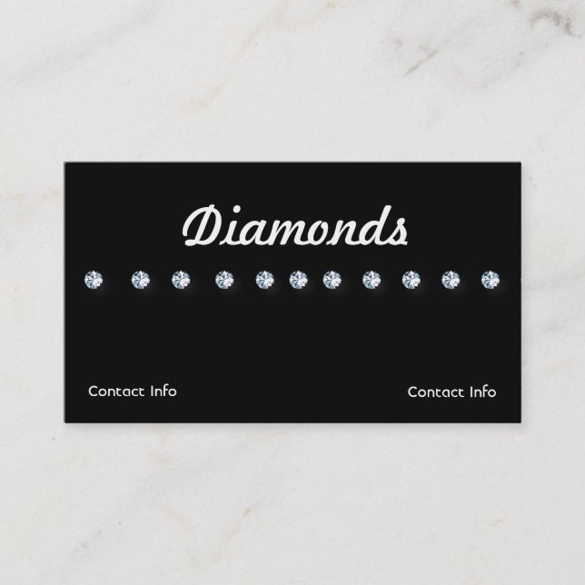 Jewellery Business Cards Diamonds (Front)