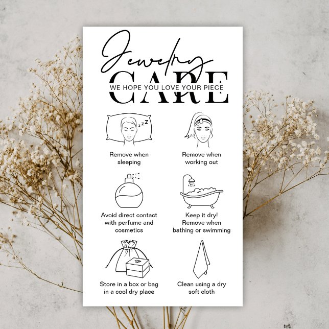 Jewellery Care Card Modern Instructions Insert (Creator Uploaded)