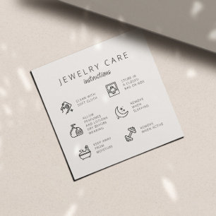 Jewellery Care Instructions Business Thank You Car Enclosure Card