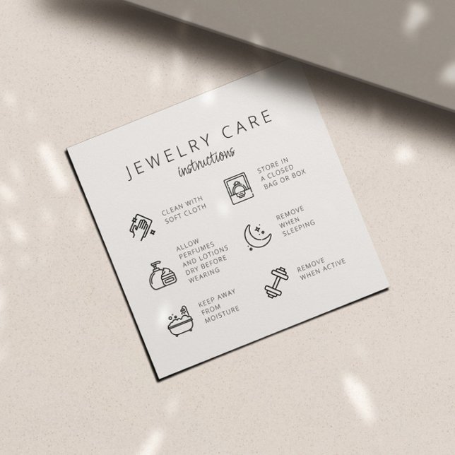 Jewellery Care Instructions Business Thank You Car Enclosure Card (Creator Uploaded)
