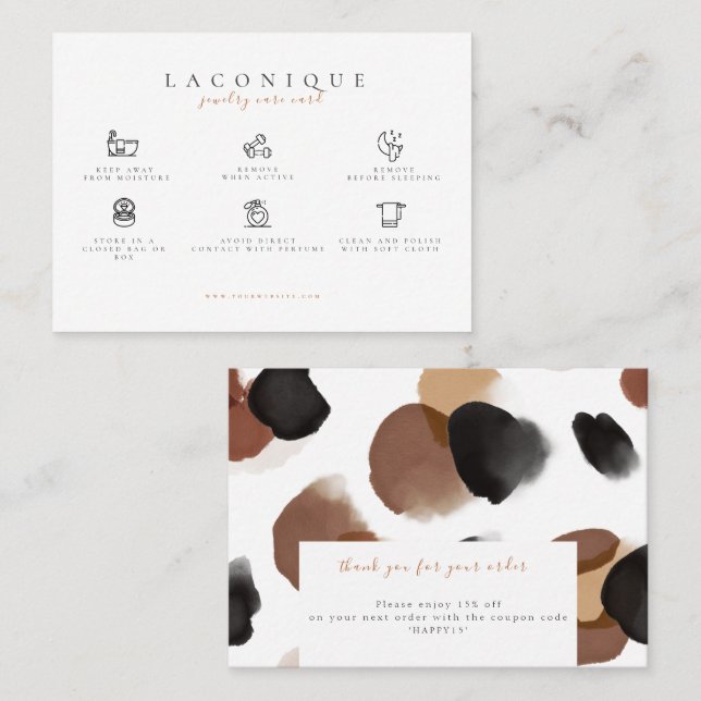  Jewellery Care Instructions | Leopard   Business Card (Front/Back)