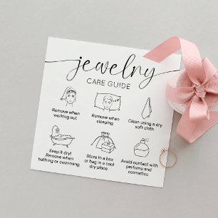 Jewellery Care Thank You Card Elegant Script Black