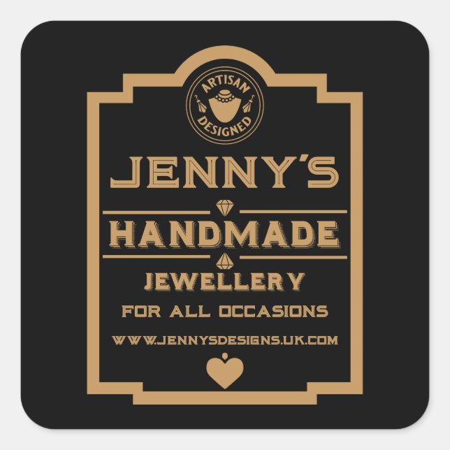 Jewellery Creator Square Sticker (Front)