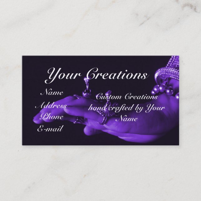 Jewellery customisable business card (Front)