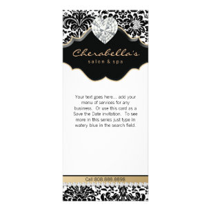 Jewellery Damask Beige Floral Salon Spa Fashion Rack Card