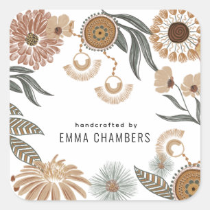 Jewellery Designer Boho Floral Product Label