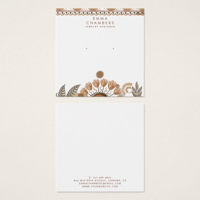 Jewellery Designer Boho Terracotta Earring Display (Front & Back)