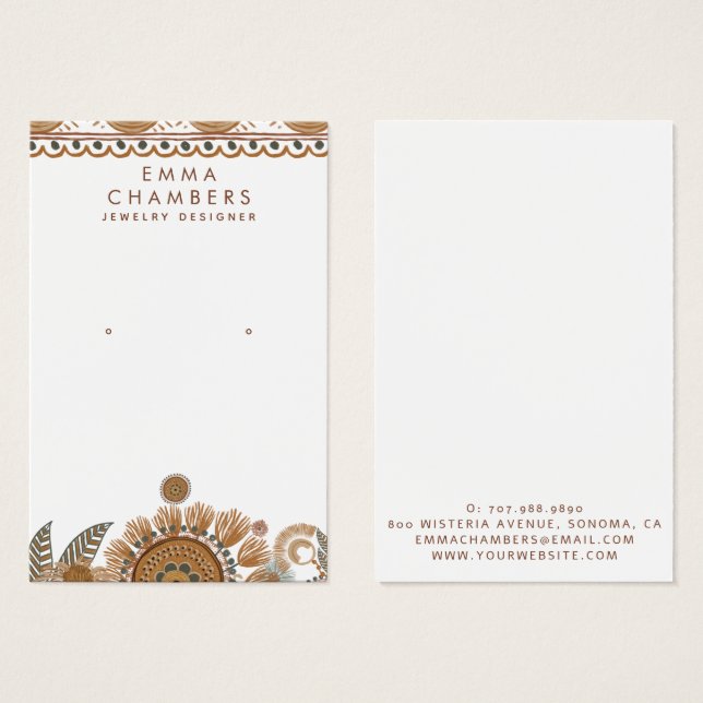 Jewellery Designer Boho Terracotta Earring Jewelle (Front & Back)