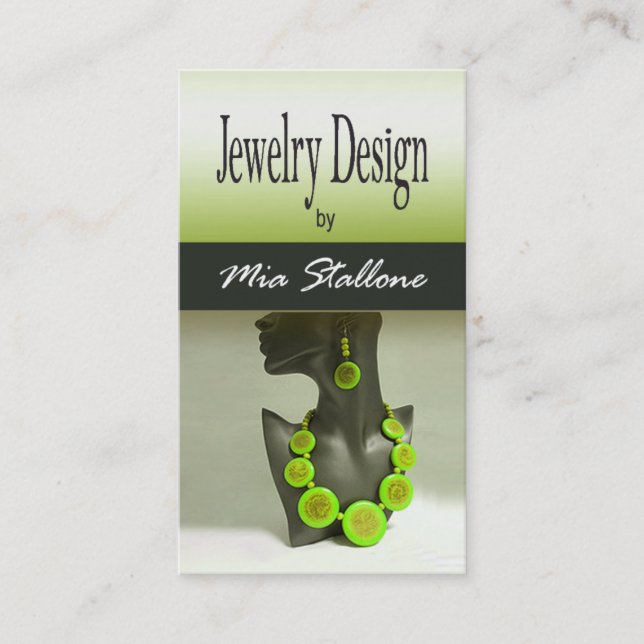 Jewellery Designer Custom Jeweller Business Card (Front)