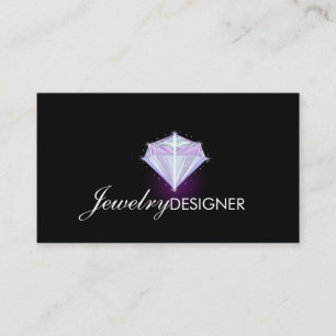 Jewellery Designer Gem Crystal Purple Black Business Card