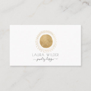 Jewellery Designer Gold Abstract Circle Rays Busin Business Card
