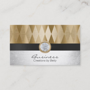 Jewellery Designer Modern Gold & Silver Business Card