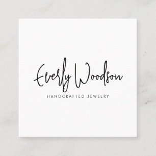 Jewellery Designer Script Signature Square Business Card