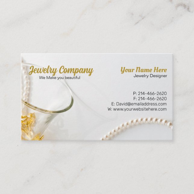 Jewellery Designer /Seller Business Card (Front)
