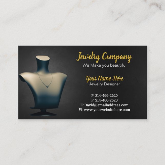 Jewellery Designer /Seller Business Card (Front)