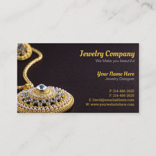 Jewellery Designer /Seller Business Card (Front)