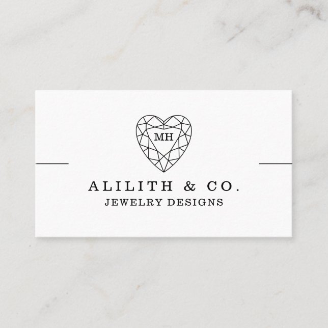 Jewellery Designer White Simple Minimalist  Business Card (Front)