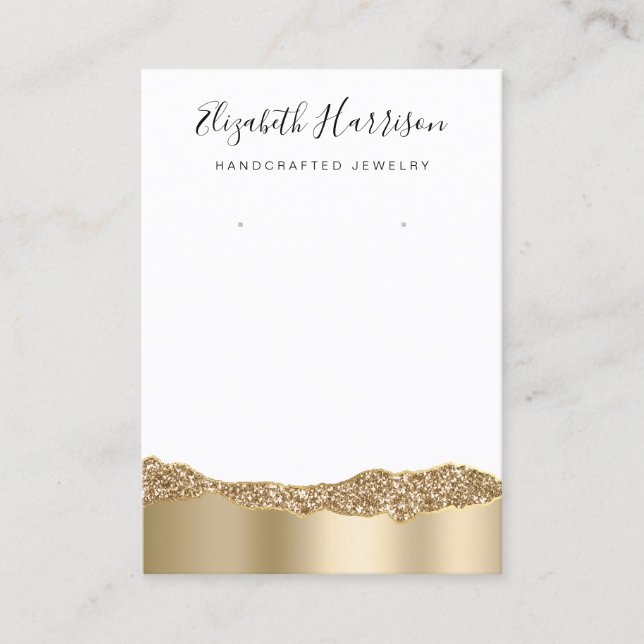 Jewellery Display Glitter Gold Foil Business Card (Front)