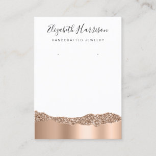 Jewellery Display Glitter Rose Gold Foil Business Card