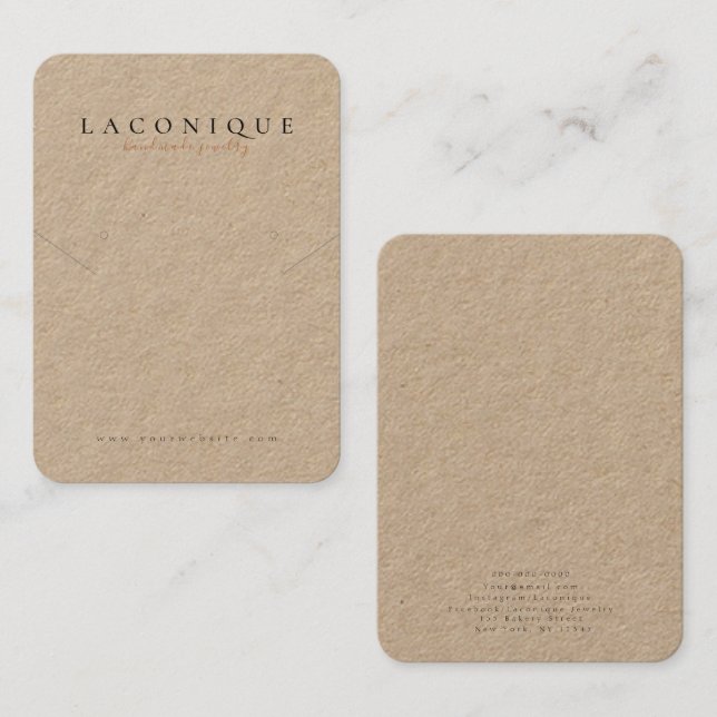 Jewellery Display | Kraft | Minimalistic  Business Business Card (Front/Back)