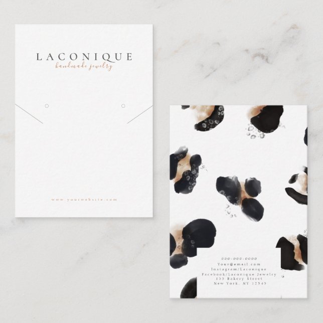 Jewellery Display | Leopard print | Watercolor Bus Business Card (Front/Back)
