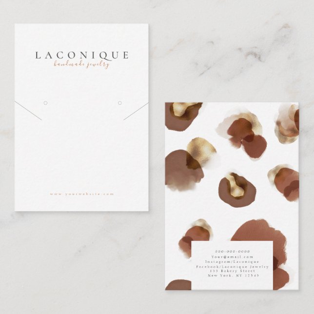 Jewellery Display | Leopard print | Watercolor Business Card (Front/Back)