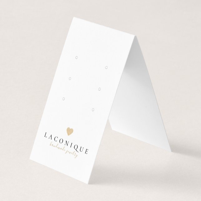 Jewellery Display | Neutral | Gold Heart Business Card (Front)